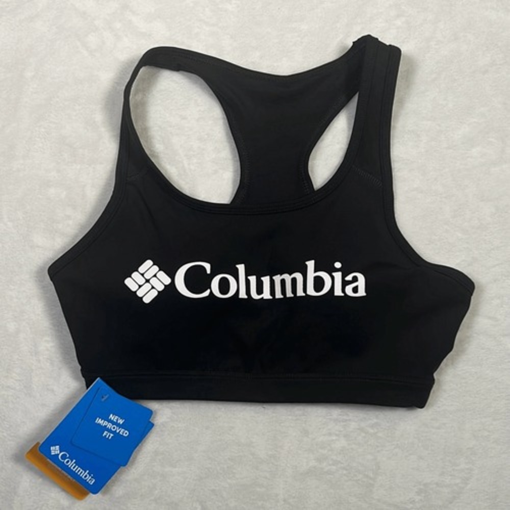 Columbia Women 1 Pack Classic Logo Racerback Omni Wick Bra Size S Sport Bra New